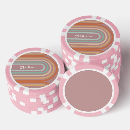 Boho Bohemian Pastel Regenboog Mauve Achtergrond Poker Chips (Opstapeling)