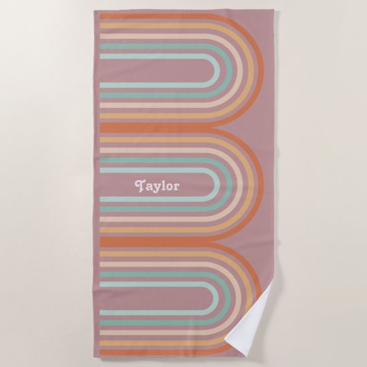 Boho Bohemian Pastel Regenboog Mauve Achtergrond Strandlaken (Voorkant)