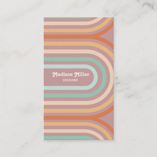 Boho Bohemian Pastel Regenboog Mauve Achtergrond Visitekaartje (Voorkant)
