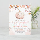 Boho Bohemian Polka Dot pompoen Baby shower Kaart (Staand voorkant)