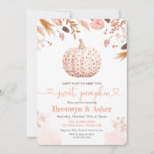 Boho Bohemian Polka Dot pompoen Baby shower Kaart (Voorkant)