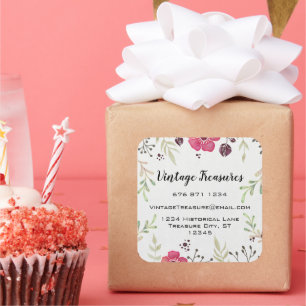 Boho Bohemian  Retro Boutique Business Vierkante Sticker