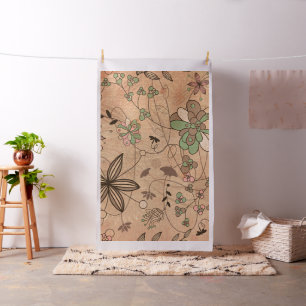 Boho Bohemian Retro Colorful Floral Flowers Stof