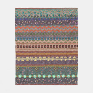 Boho Bohemian Retro Colorful Pattern Fleece Deken