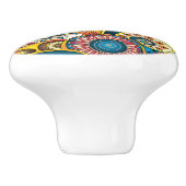 Boho Bohemian Retro Colorful Pattern Keramische Knop (Zijkant)