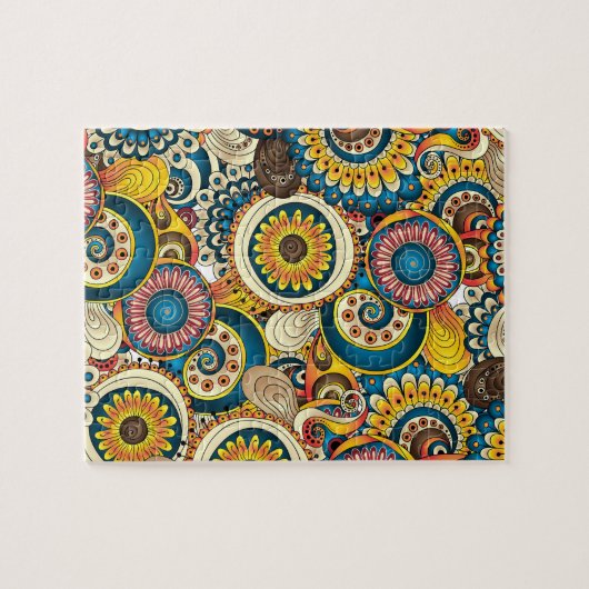 Boho Bohemian Retro Colorful Pattern Legpuzzel (Horizontaal)