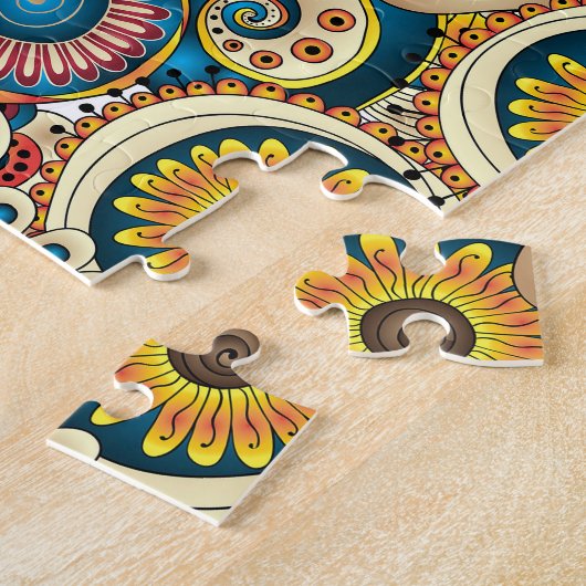 Boho Bohemian Retro Colorful Pattern Legpuzzel (Zijkant)