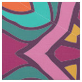 Boho Bohemian Retro Colorful Pattern Stof (Close Up)