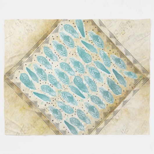 Boho Bohemian Rustic - Abstract vangerpatroon Fleece Deken (Voorkant (Horizontaal))