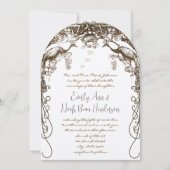 Boho Bohemian Rustic Peacock  Tortelduifjes Kaart (Voorkant)