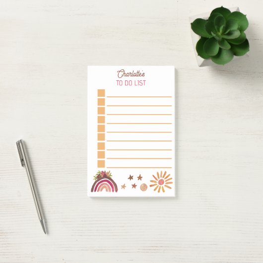 Boho Bohemian to do list zon  Post-it® Notes (Kantoor)