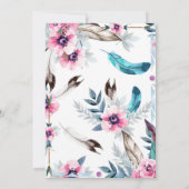 Boho Bohemian Tribal Floral Waterverf Birthday Kaart (Achterkant)