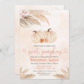 Boho Bohemian Twin Pumpkin Baby shower Uitnodiging (Voorkant / Achterkant)