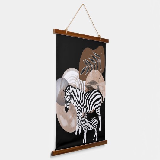 Boho Bohemian Wall Art Zebra Canvas Moeder Kind Hangend Wandkleed (Gebogen)