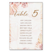 Boho Bohemian Wedding Beige Pampas Grass Modern Kaart (Achterkant)