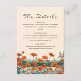 Boho Bohemian Wildflower Details QR Code Bruiloft Informatiekaartje