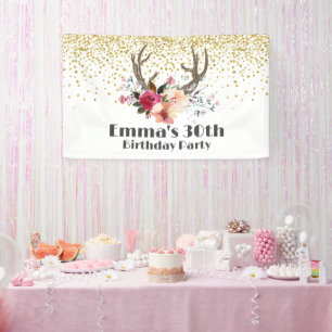 boho, bohemien herten, gewei herten Banner