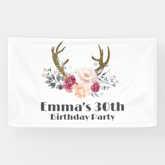 boho, bohemien herten, gewei herten Banner (Horizontaal)