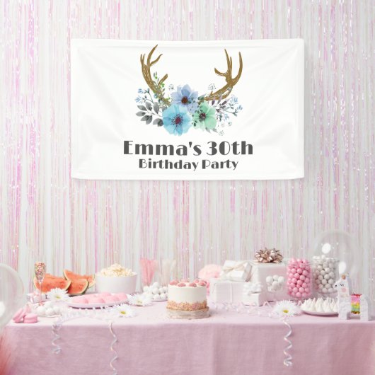 boho, bohemien herten, gewei herten Banner (Feest)