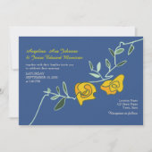 Boho Bold Bloemen Geel Blauw Huwelijk Kaart (Voorkant)
