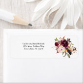 Boho Bold Bourgondië Navy Floral Wedding Etiket (Insitu)