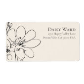 Boho + Bold Crème Wilde Bloem Retouradres Label (Voorkant)