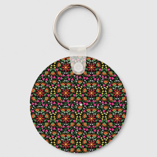 Boho Bold Floral Trivet Sleutelhanger (Voorkant)