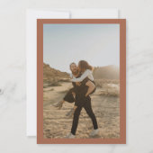 Boho bold names retro 2 foto's bruiloft terracotta kaart (Achterkant)