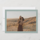 Boho bold names retro 3 foto's bruiloft groen kaart (Achterkant)