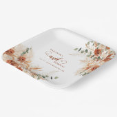 Boho Bold Pampas Floral Wedding Papieren Bordje (Gebogen)