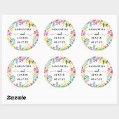 Boho bold roze spring Wilde bloemen bruiloft Ronde Sticker (Vel)