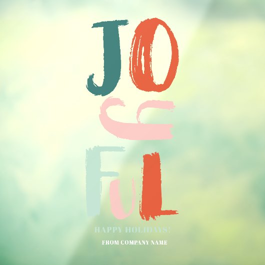 Boho bold script Joyful Kerstletters Raamsticker (Vel 3)