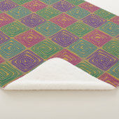 Boho Bold Spiral Squares Sherpa Blanket Sherpa Deken (3/4)