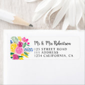 Boho bold spring roze gele bloemen chic bruiloft etiket (Insitu)