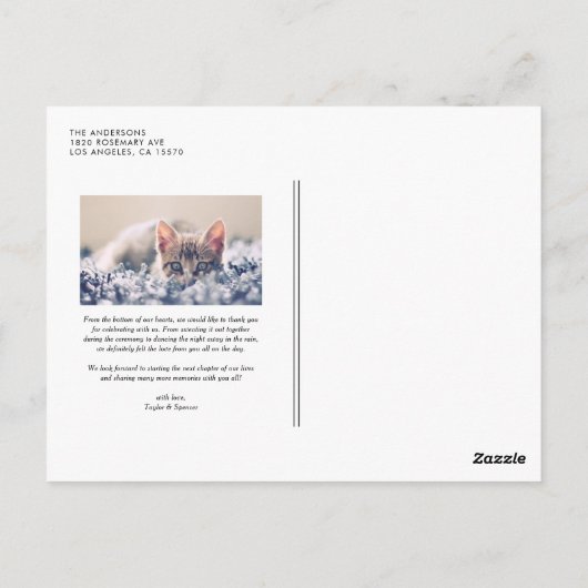 Boho Bold Typography Terracotta Wedding Dankuwel Briefkaart (Achterkant)