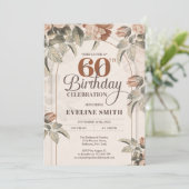 Boho boog  aardse kleuren bloemensalie kaart (Staand voorkant)