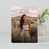 Boho Boog Afstudeerfoto Folie Uitnodiging (Staand Voorkant)