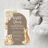 Boho-boog babyshower-uitnodiging voor dierentuin kaart