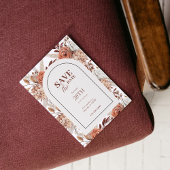 Boho Boog Bloem Terracotta Herfst Save The Date Kaart