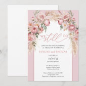 Boho boog blush pioenen pampas gras doen we nog st kaart (Voorkant / Achterkant)