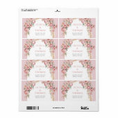 Boho boog blush pioenen pampas gras eucalyptus etiket (Full Sheet)