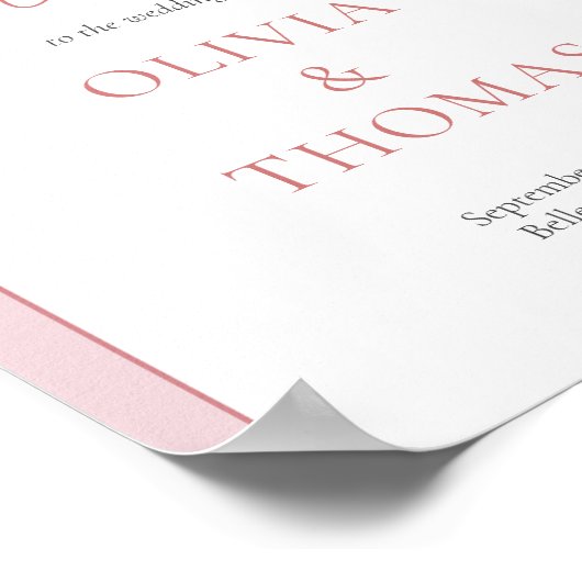 Boho boog blush pioenrozen pampas grassage welkom poster (Hoek)