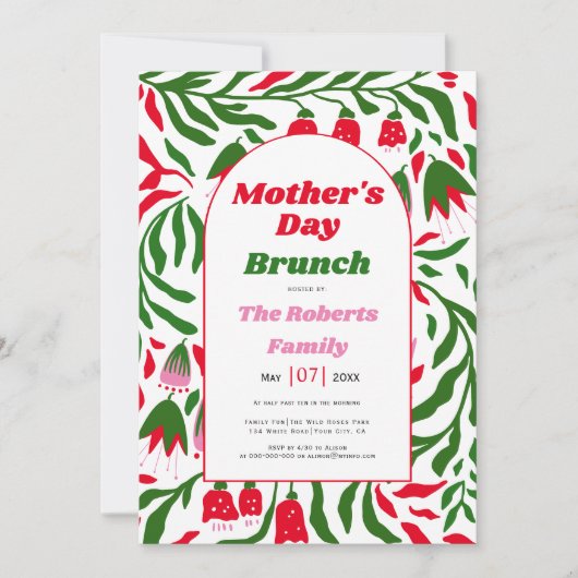 Boho boog folklore Moederdag brunch Kaart (Voorkant)