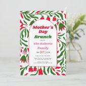 Boho boog folklore Moederdag brunch Kaart (Staand voorkant)