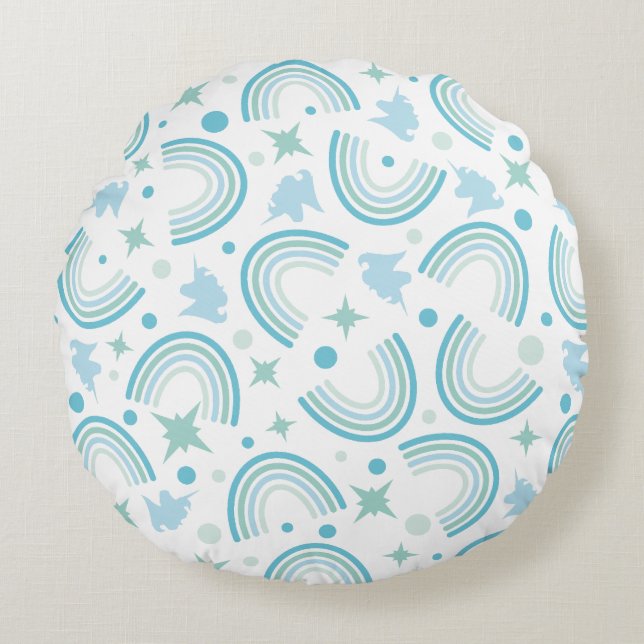 Boho Boog Geometrisch Patroon Rond Kussen (Voorkant)