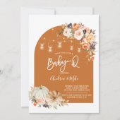 Boho Boog Herfst Pompoen BabyQ Baby Shower Kaart (Voorkant)