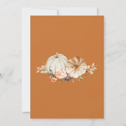 Boho Boog Herfst Pompoen BabyQ Baby Shower Kaart (Achterkant)