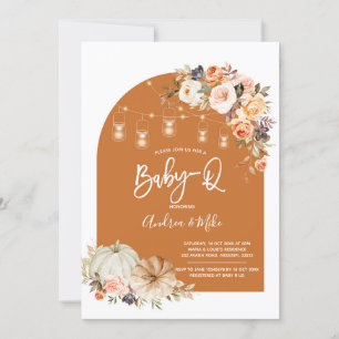 Boho Boog Herfst Pompoen BabyQ Baby Shower Kaart