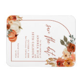 Boho Boog Herfst Pompoen Terracotta Save The Date Magneet (Horizontaal)