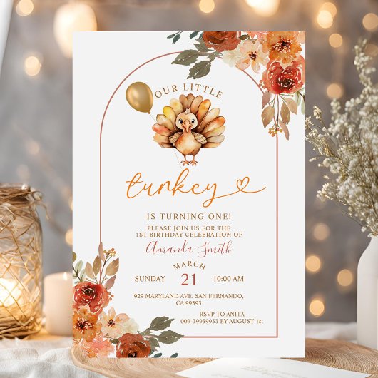 Boho-boog herfst verjaardag bloemen uitnodiging